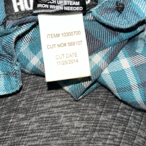 Hot Topic Shirt Women’s Large Lace Skull Teal Plaid Button Up Long Sleeve - Picture 8 of 10